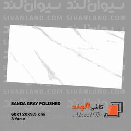 سرامیک 60*120 پولیش خاکستری مدل ساندا الوند درجه یک